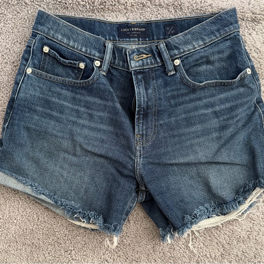 Lucky Brand Dark Blue Denim Cutoff Shorts Sz 27